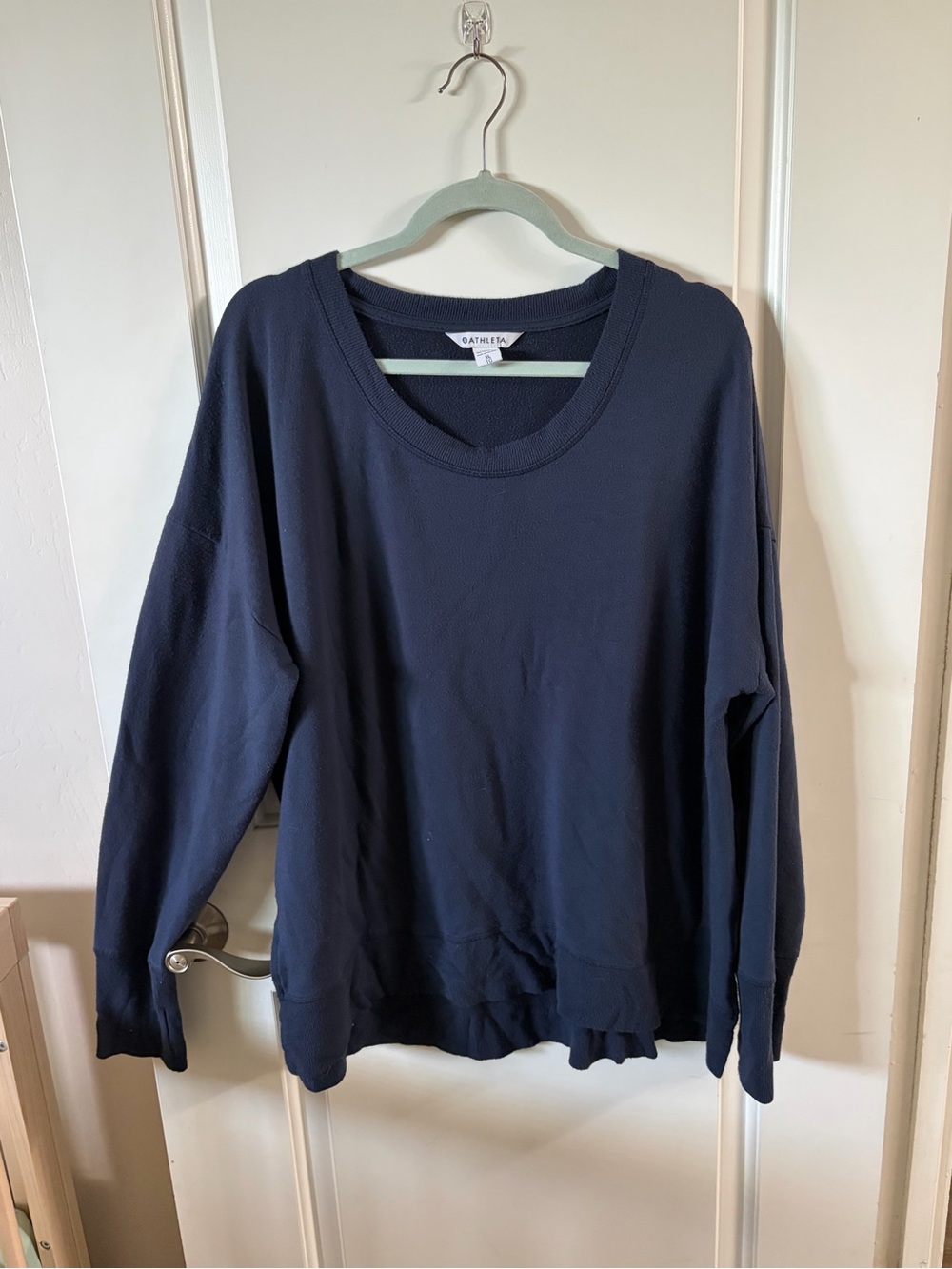 Athleta Navy Pullover Crew Sweatshirt